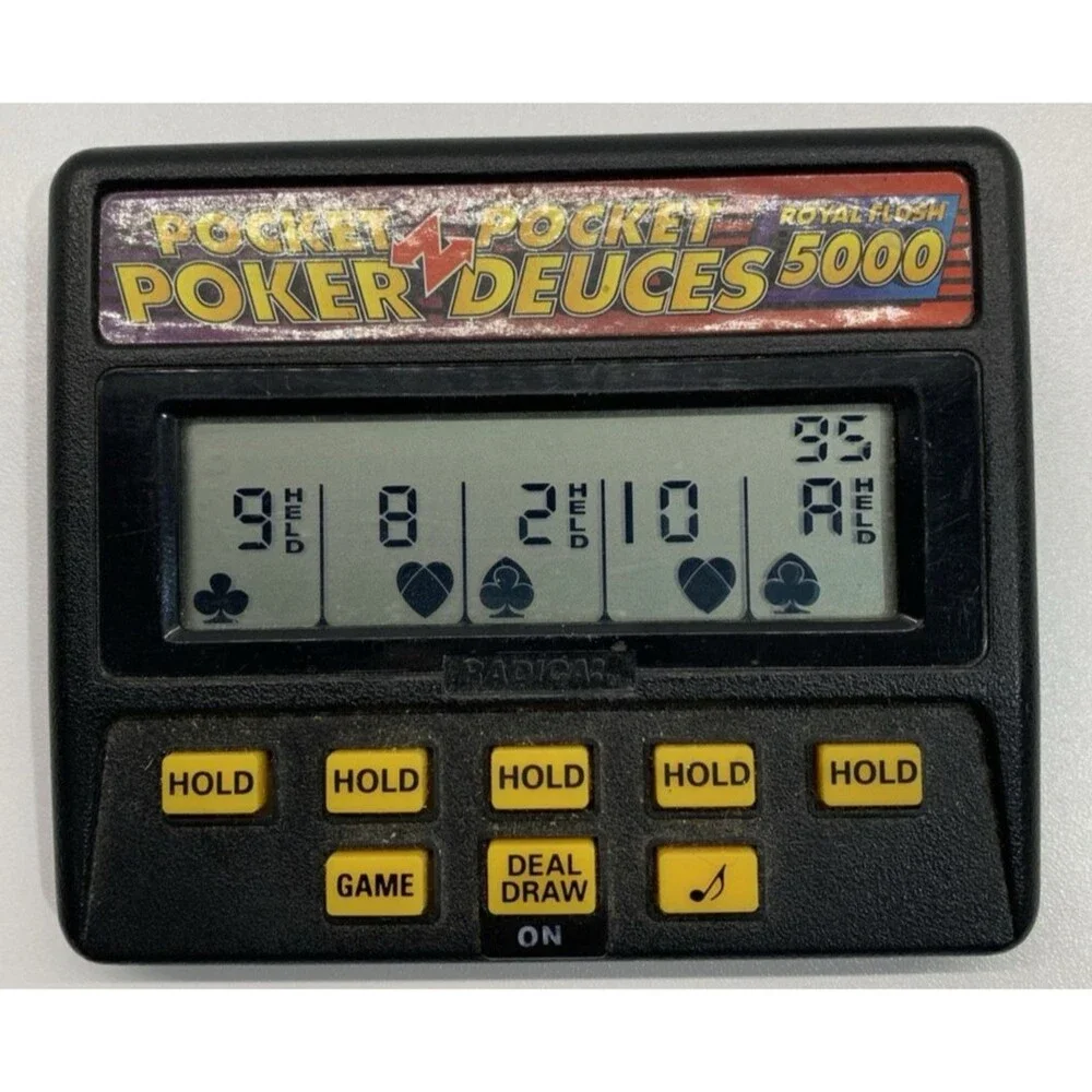 Radica Pocket Poker Deuces 5000 Model 1314 Handheld Electronic Game Tested Works